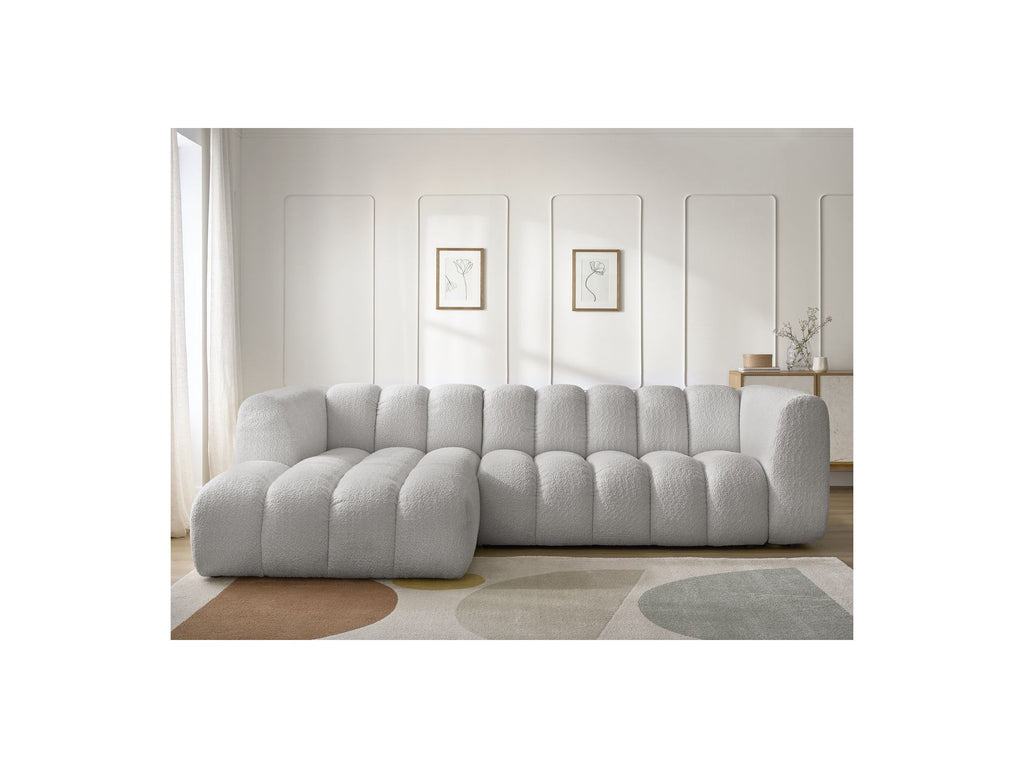 Talia - Fixed Corner Sofa - Bouclé Fabric - Left Corner