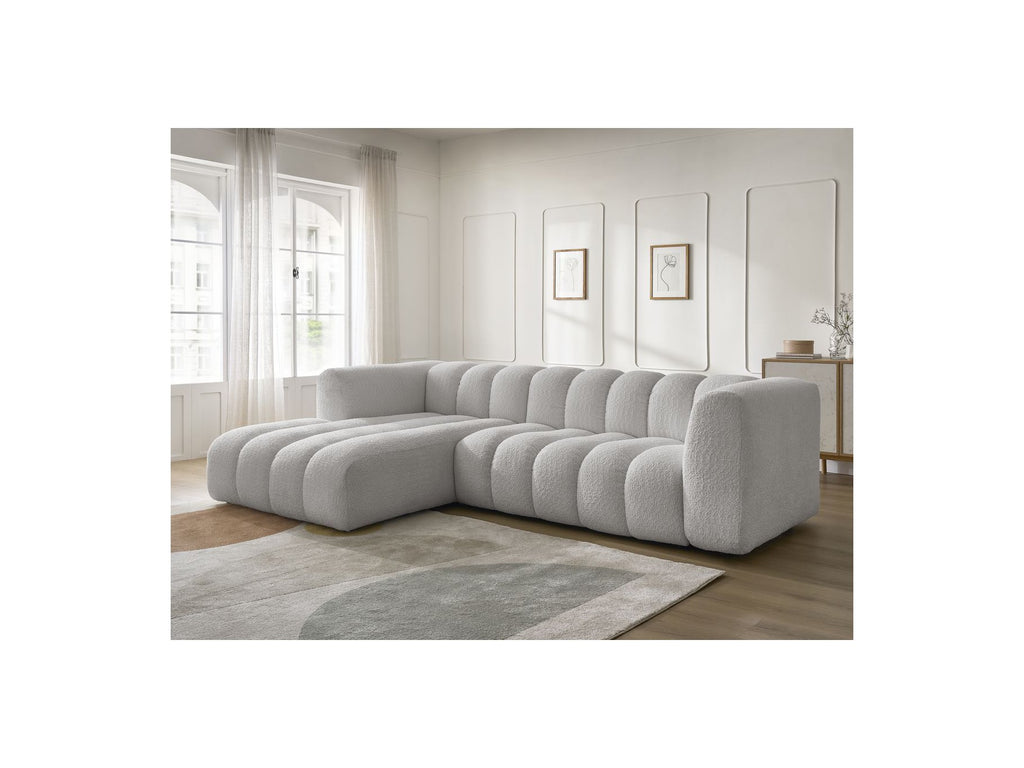 Talia - Fixed Corner Sofa - Bouclé Fabric - Left Corner
