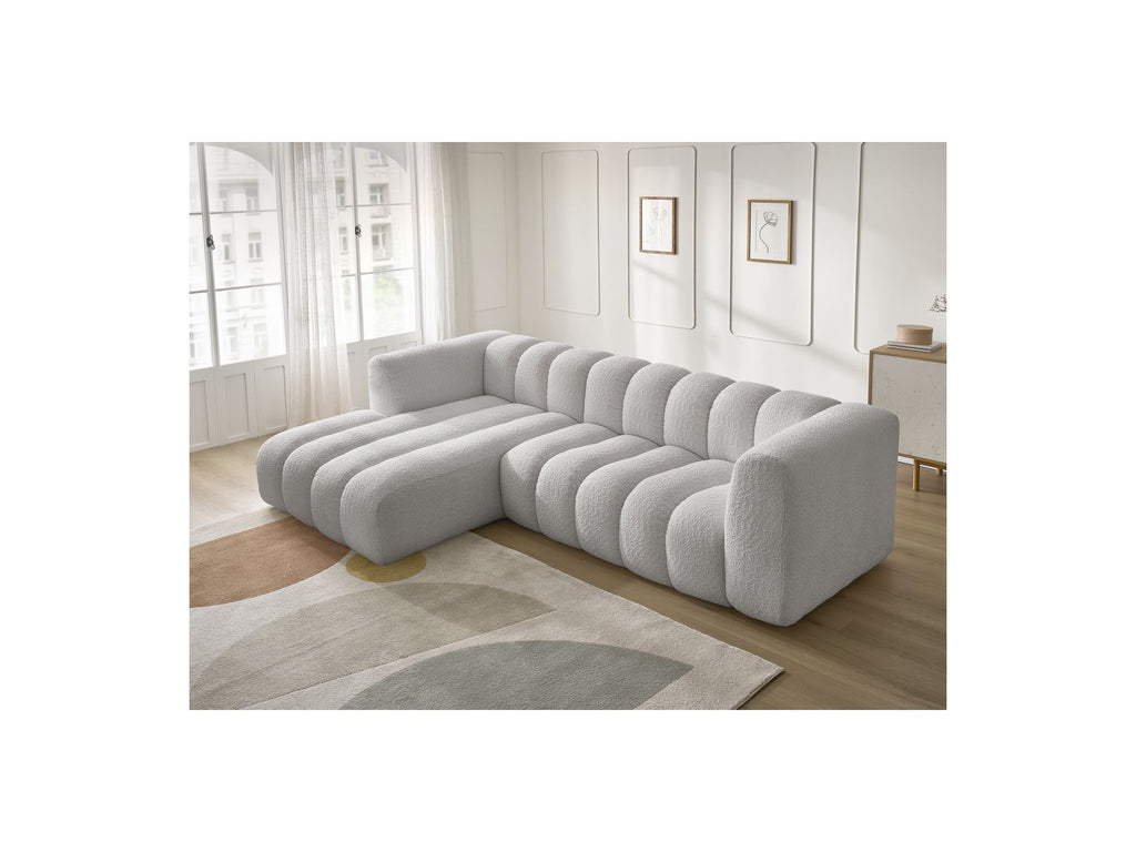 Talia - Fixed Corner Sofa - Bouclé Fabric - Left Corner