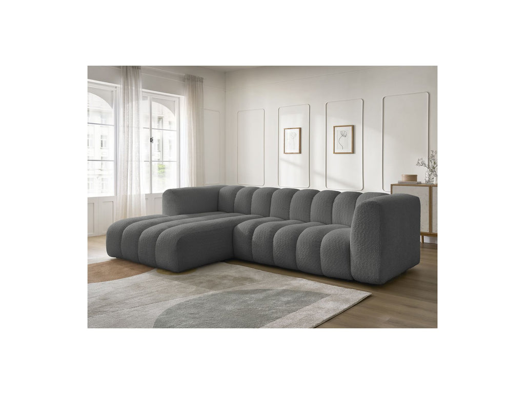 Talia - Fixed Corner Sofa - Bouclé Fabric - Left Corner