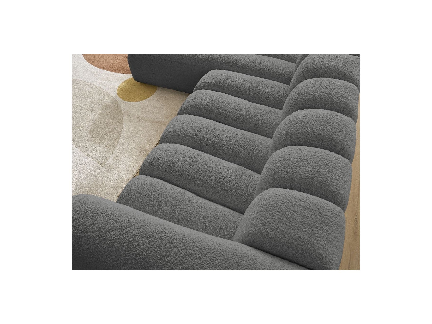 Talia - Fixed Corner Sofa - Bouclé Fabric - Left Corner