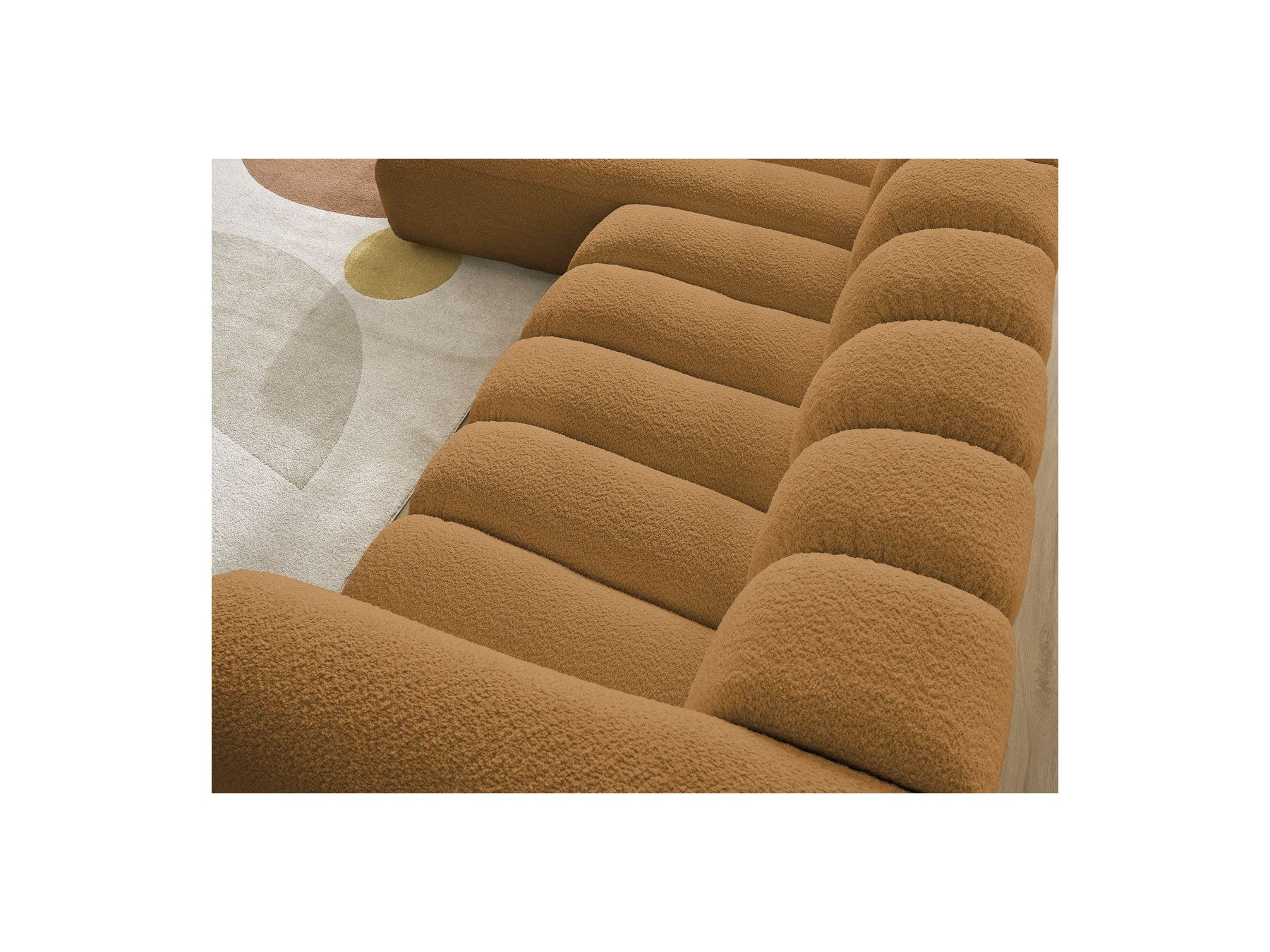 Talia - Fixed Corner Sofa - Bouclé Fabric - Left Corner