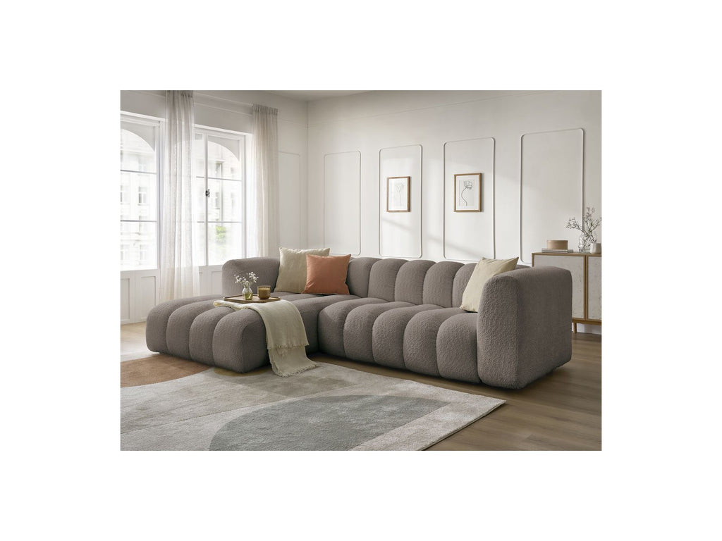 Talia - Fixed Corner Sofa - Bouclé Fabric - Left Corner