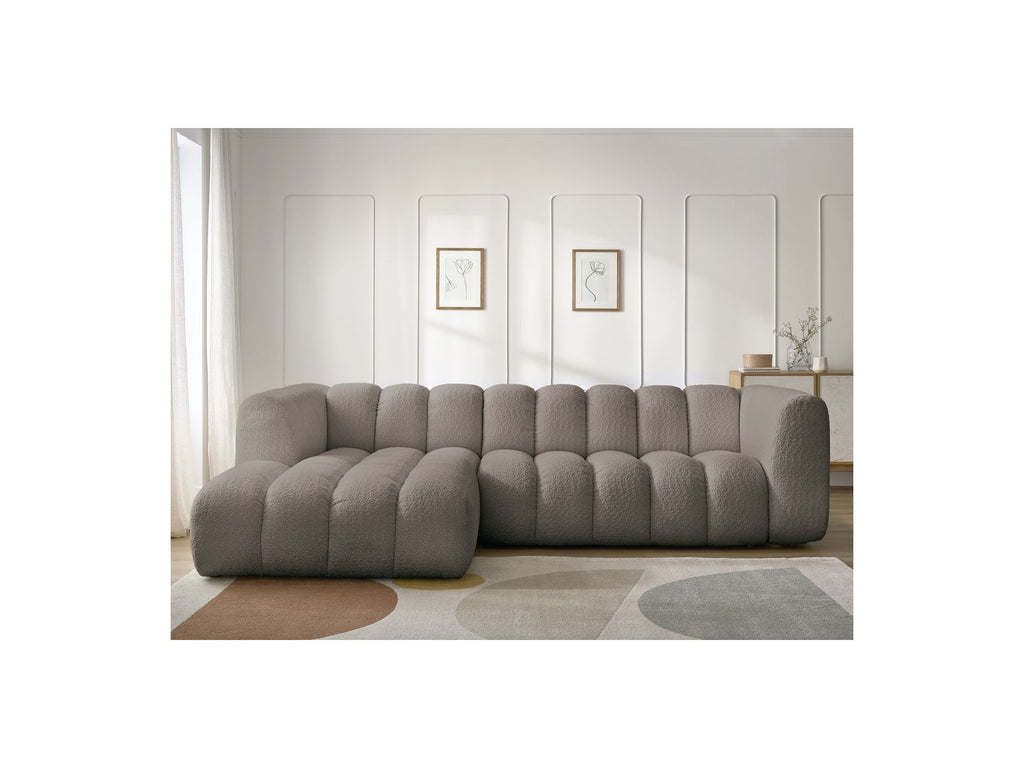 Talia - Fixed Corner Sofa - Bouclé Fabric - Left Corner