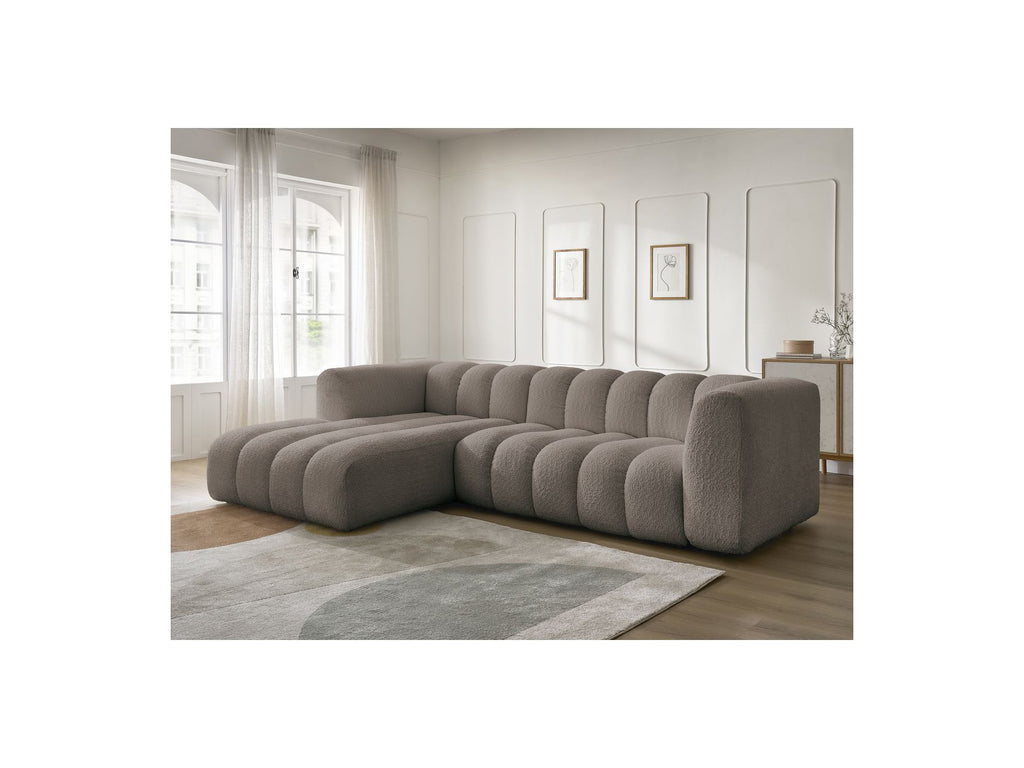 Talia - Fixed Corner Sofa - Bouclé Fabric - Left Corner
