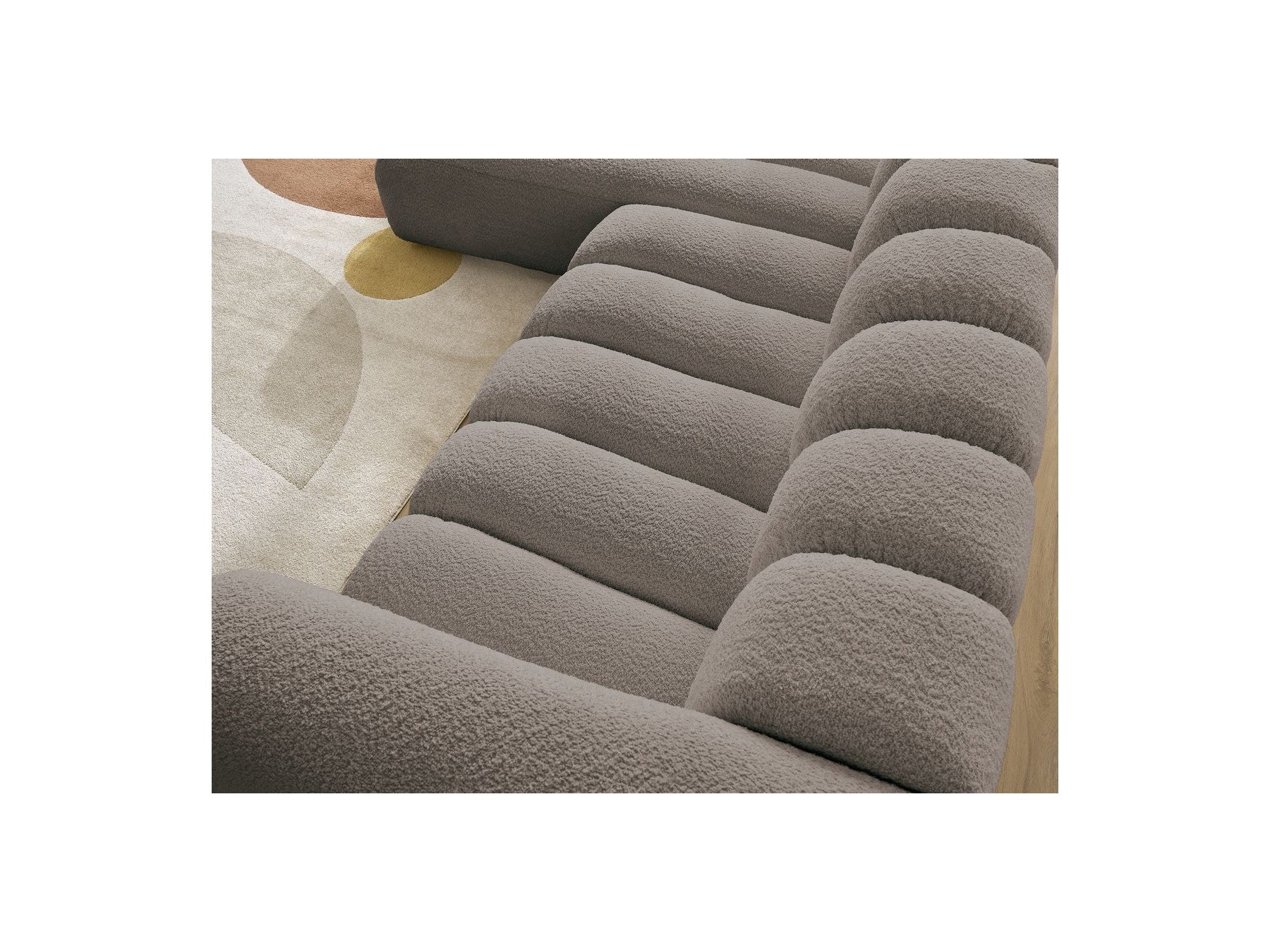 Talia - Fixed Corner Sofa - Bouclé Fabric - Left Corner
