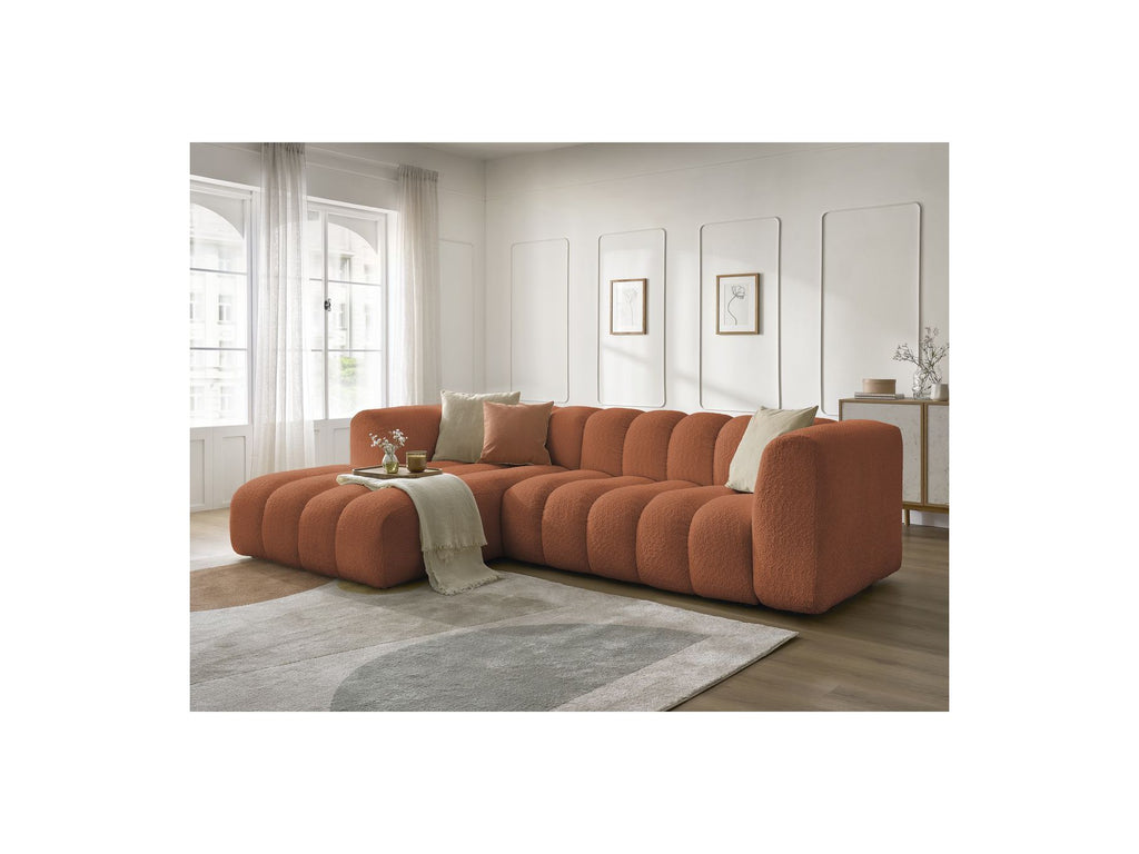 Talia - Fixed Corner Sofa - Bouclé Fabric - Left Corner