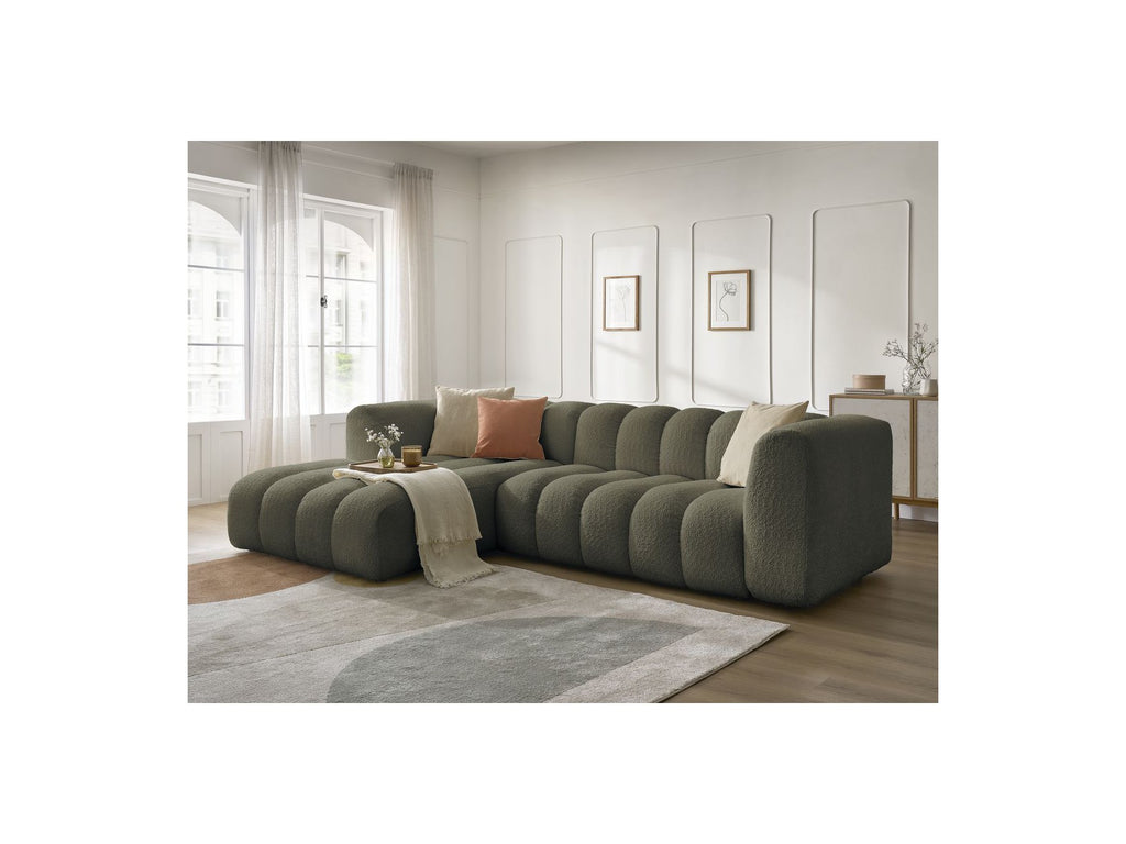 Talia - Fixed Corner Sofa - Bouclé Fabric - Left Corner