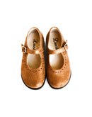 Louise Durable Girls' Shoes with Buckle - Iridescent Camel Leather - Girls