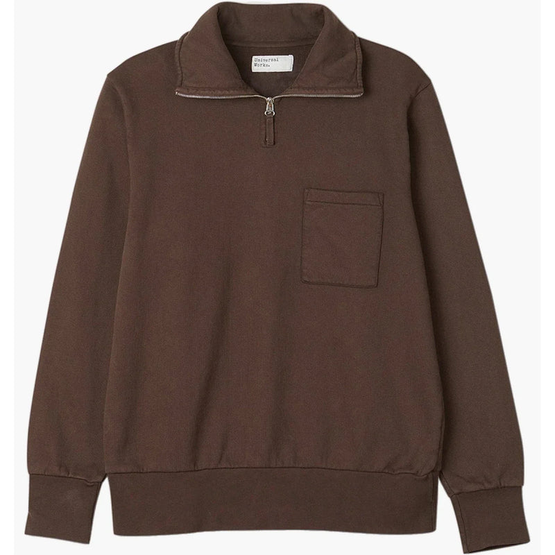 Universal Works - Sweatshirt Half-Zip Sweat-Shirt - Brown