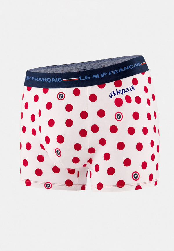 Boxershort Redoutable met stippen en klimmerprint van katoen - Wit Rood