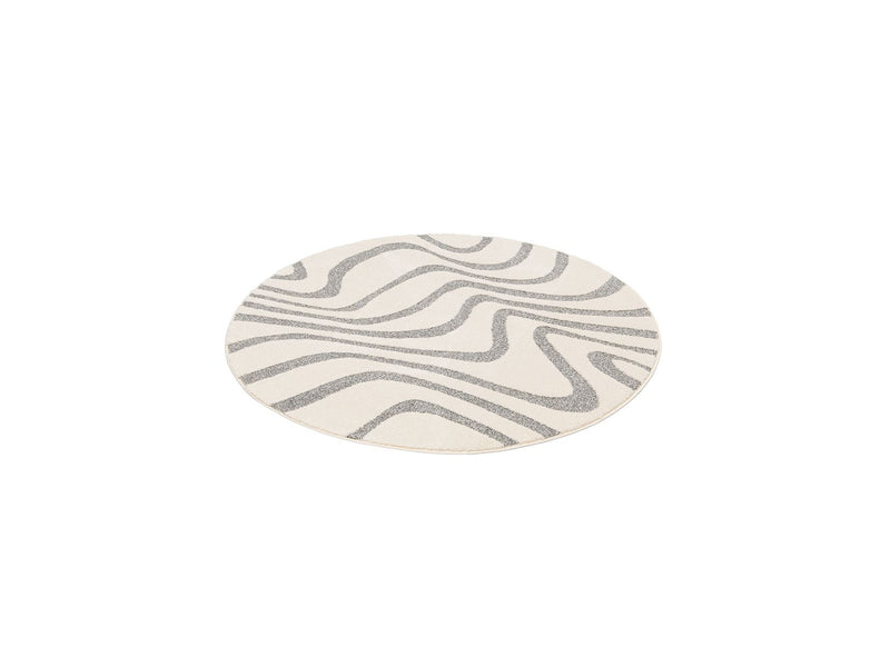 Tapis Poils Ras Softera Motif Abstrait - Gris Clair