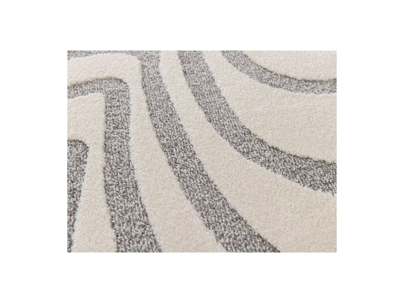 Tapis Poils Ras Softera Motif Abstrait - Gris Clair