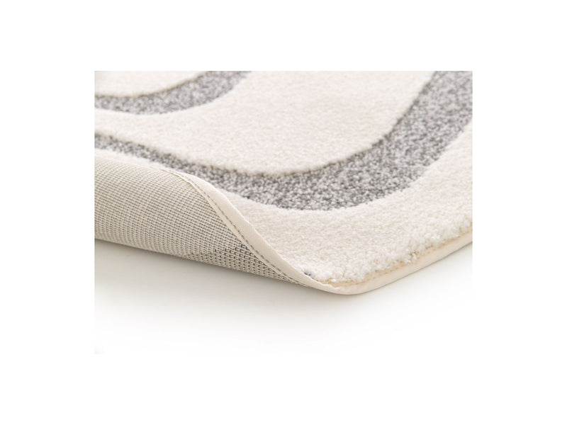 Tapis Poils Ras Softera Motif Abstrait - Gris Clair