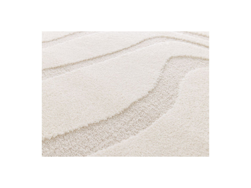 Tapis Poils Ras Softera Motif Abstrait - Beige