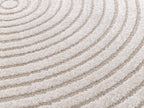 Ondelia - Alfombra redonda de pelo corto - Motivo geométrico - Beige