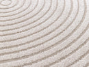 Alfombra Redonda de Pelo Corto - Ondelia - Estampado Geométrico - Beige