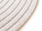 Ondelia - Alfombra redonda de pelo corto - Motivo geométrico - Beige
