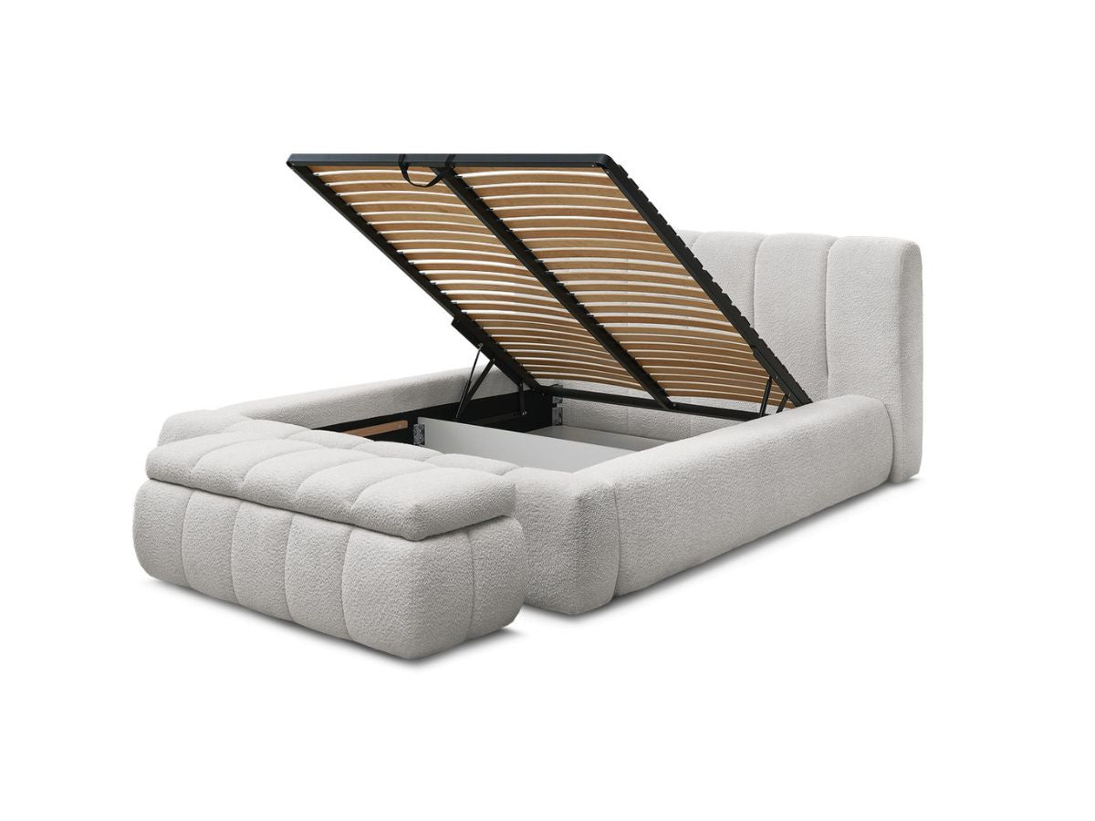 Denali - Lit Coffre - Tissu Bouclette + Bout De Lit