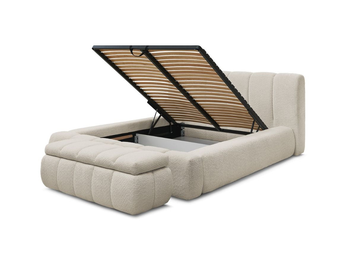 Denali - Lit Coffre - Tissu Bouclette + Bout De Lit