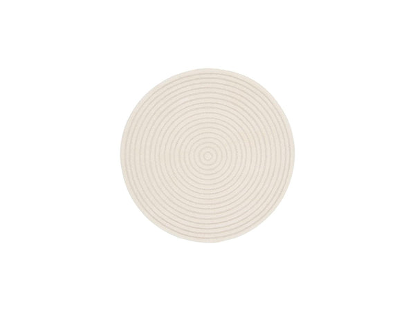 Ondelia - Round Low-Pile Rug - Geometric Pattern - Cream