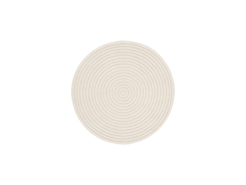 Tapis Rond Poils Ras Ondelia Motif Géométrique - Beige