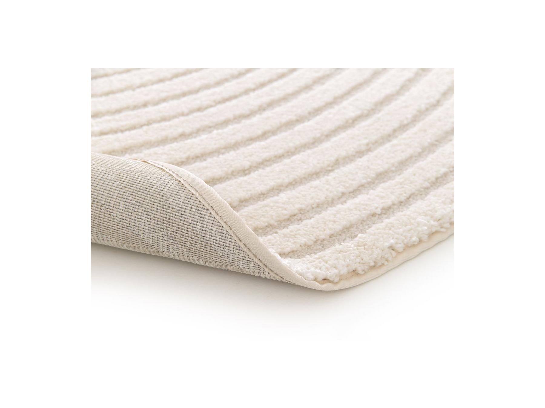 Ondelia - Round Low-Pile Rug - Geometric Pattern - Cream