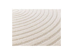 Ondelia - Round Low-Pile Rug - Geometric Pattern - Cream