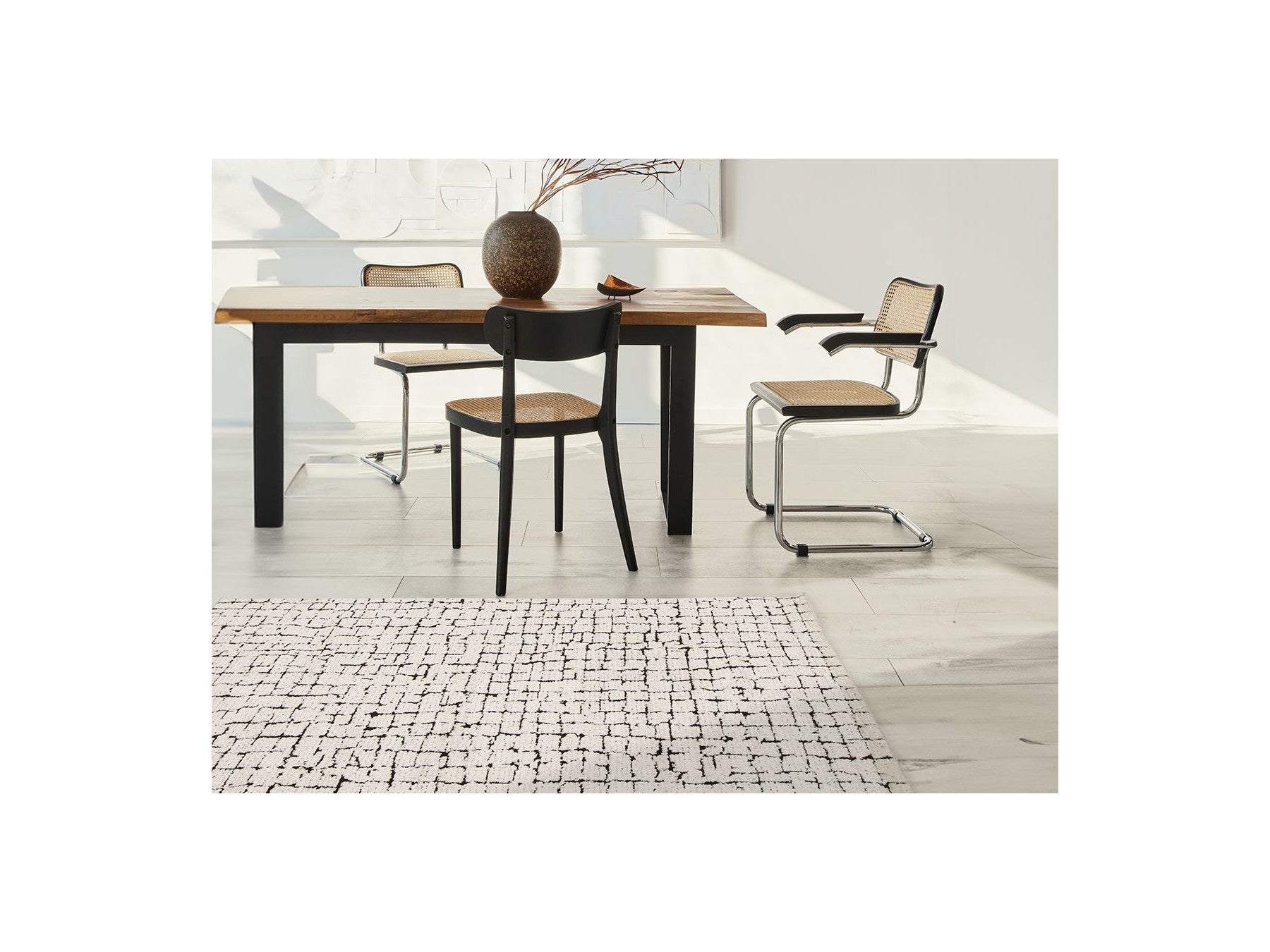 Low-Pile Rug - Nebulia - Abstract Pattern - Beige