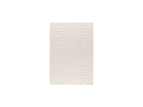 Tapis Poils Ras Josie Motif Abstrait - Beige