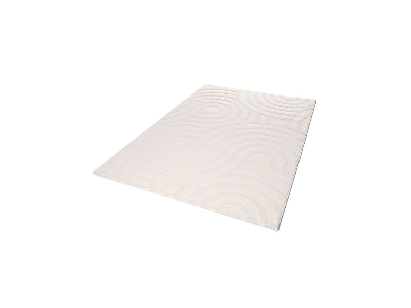 Tapis Poils Ras Josie Motif Abstrait - Beige