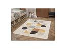 Tapis Poils Ras Orvik Motif Géométrique - Beige