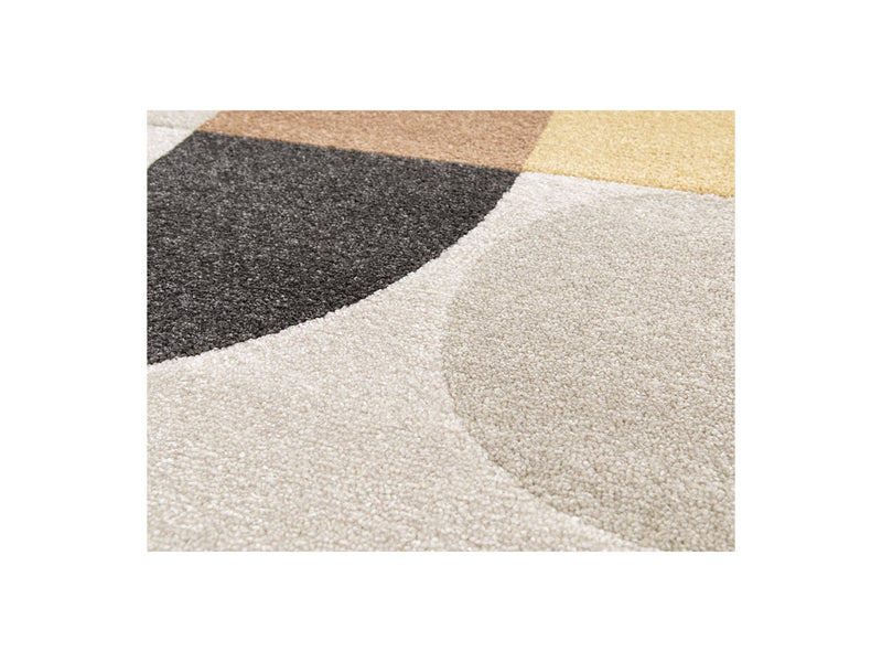 Tapis Poils Ras Orvik Motif Géométrique - Beige