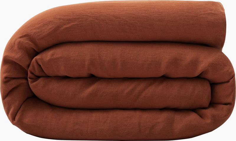 Comforter Cover 100% Linen - Terracotta