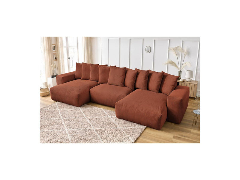 Canapé Panoramique Fixe - Voltaire - Velours Côtelé