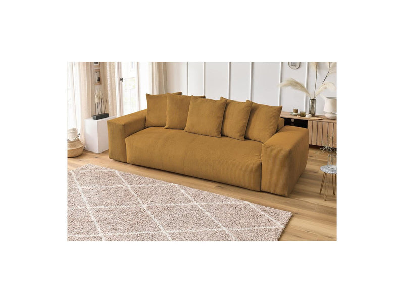 Canapé Droit Fixe 3 Places - Voltaire - Velours Côtelé