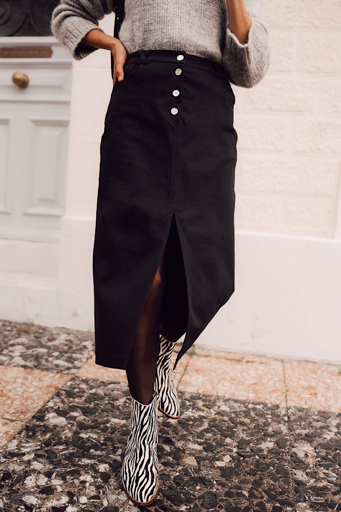 Stella Gabardine Black Skirt