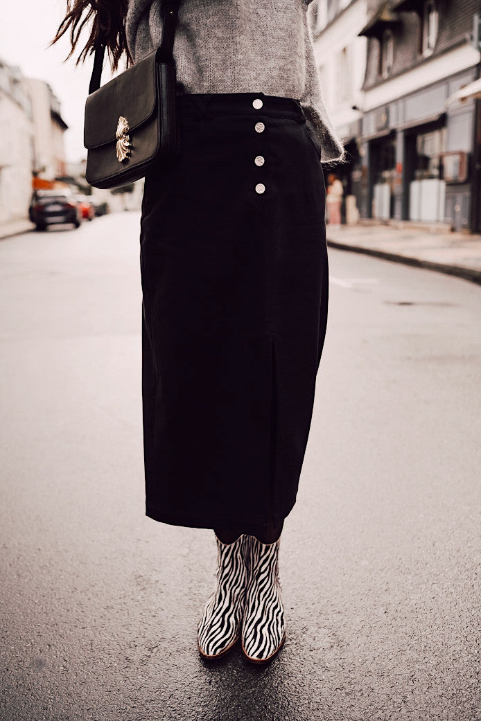 Stella Gabardine Black Skirt