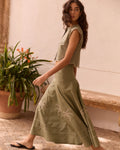 Palm Tree Skirt "Linen And Cotton" Portalis - Women