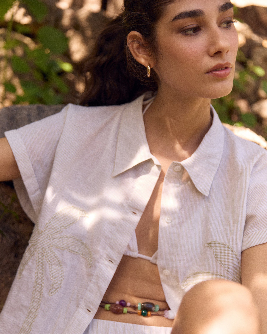 Chemise Palm Tree "Linen And Cotton" Surville