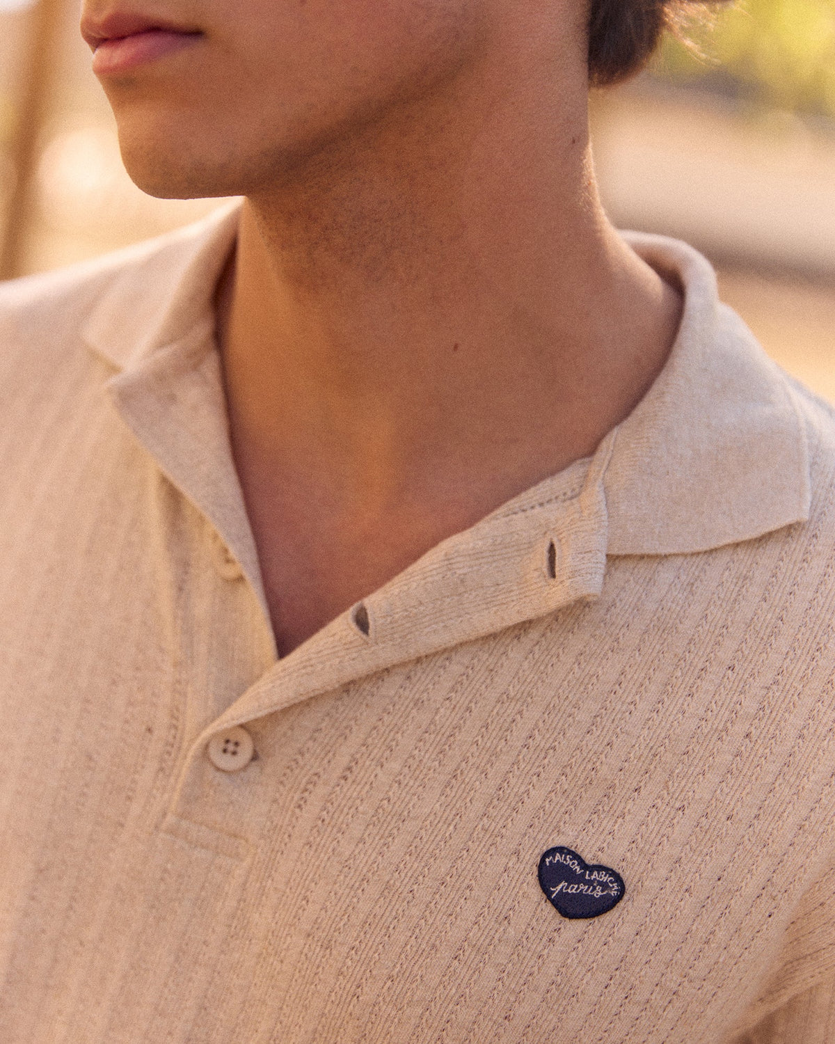 Polo Patch Coeur "Linen And Cotton" Gonnet - Homme