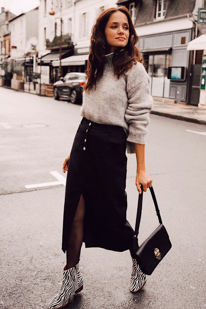 Stella Gabardine Black Skirt