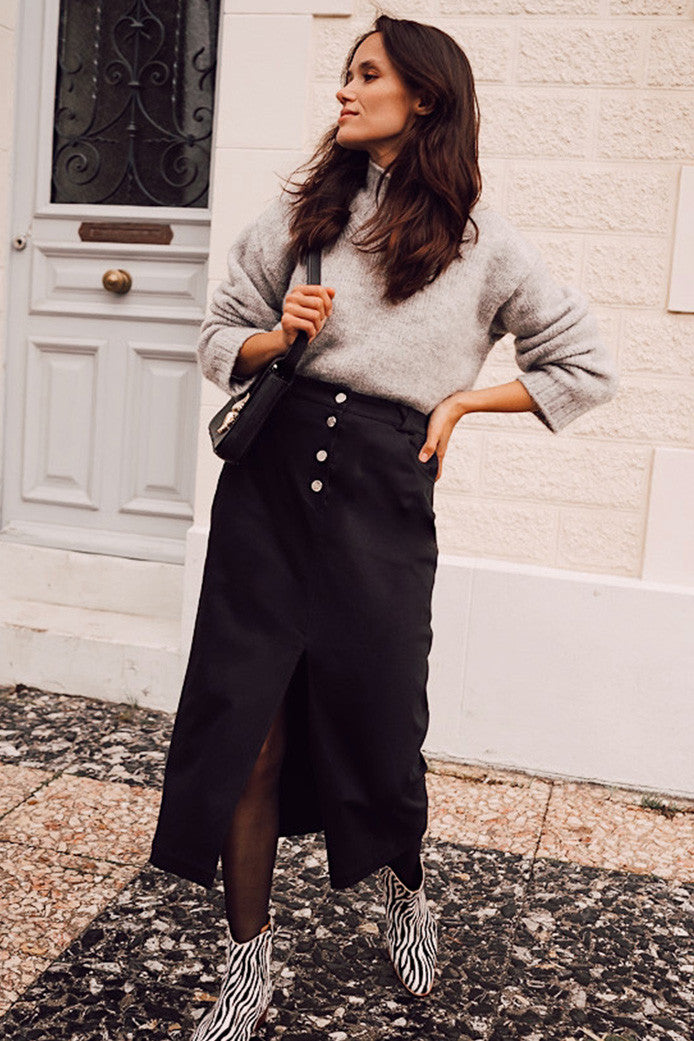 Stella Gabardine Black Skirt