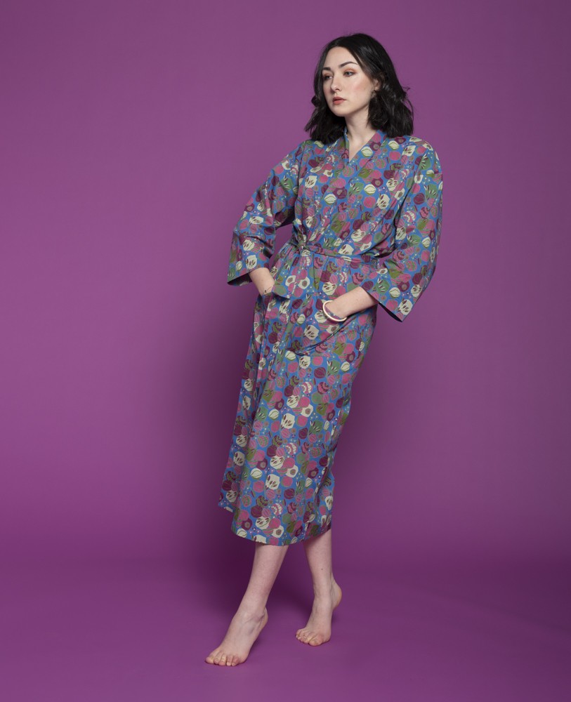 Long Kimono - Bloom blue