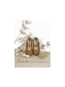 Louise Durable Girls' Shoes with Buckle - Camel Leather with Iridescent Polka Dots - Girls