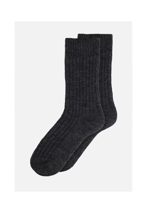 Chaussettes Mi-Hautes Grises Avec Mohair - Andy Gris Chine