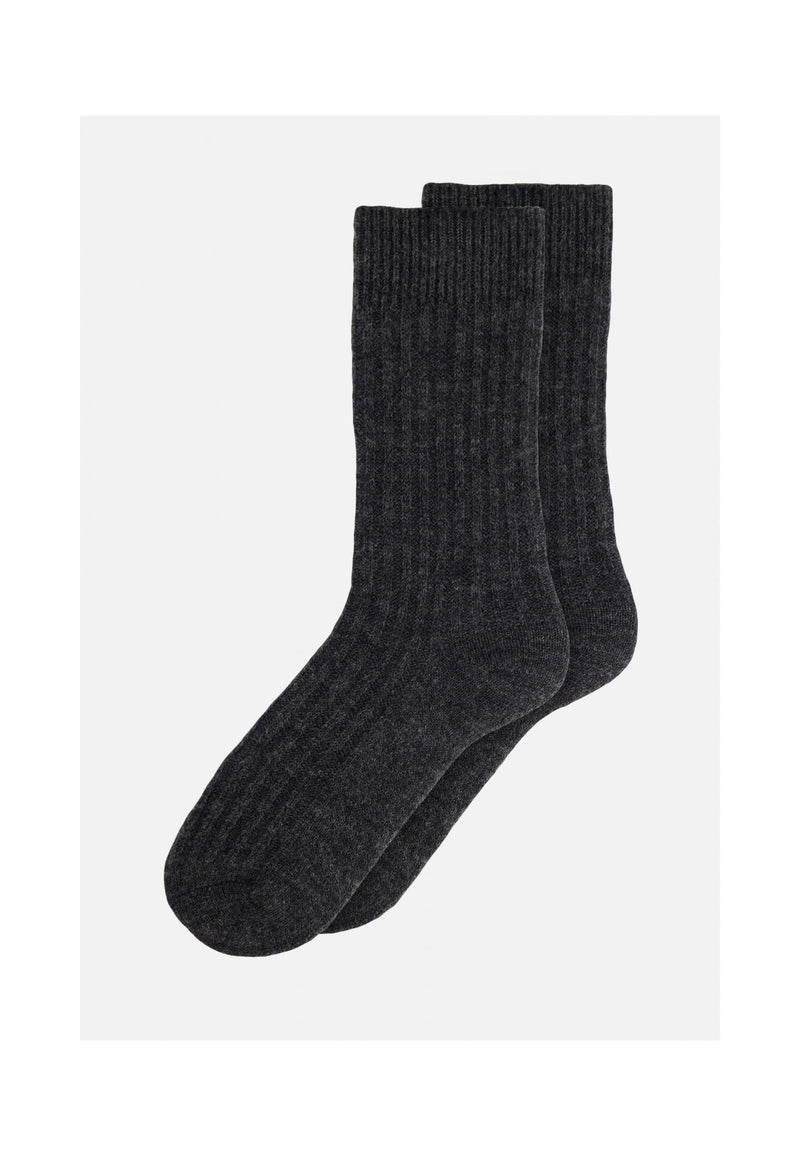 Chaussettes Mi-Hautes Grises Avec Mohair - Andy Gris Chine