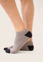 Pack of 2 Cotton Trainer Socks - Charcoal Grey Black