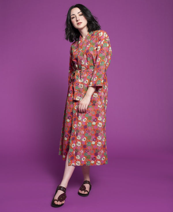 Kimono Long - Bloom orange