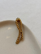 Broche Vintage - Noeud Torsadé Doré